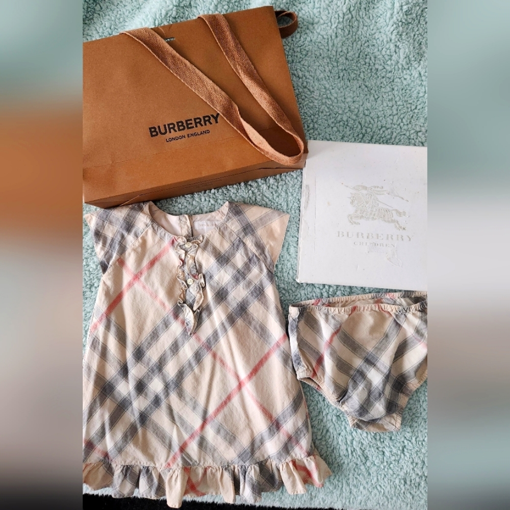 Authentic BURBERRY CHILDREN  matching plaid dress
